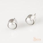 Pearl Post Earrings in Sterling Silver